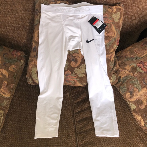 Nike Other - Nike Pro Dri Fit White Leggings-Men’s Large